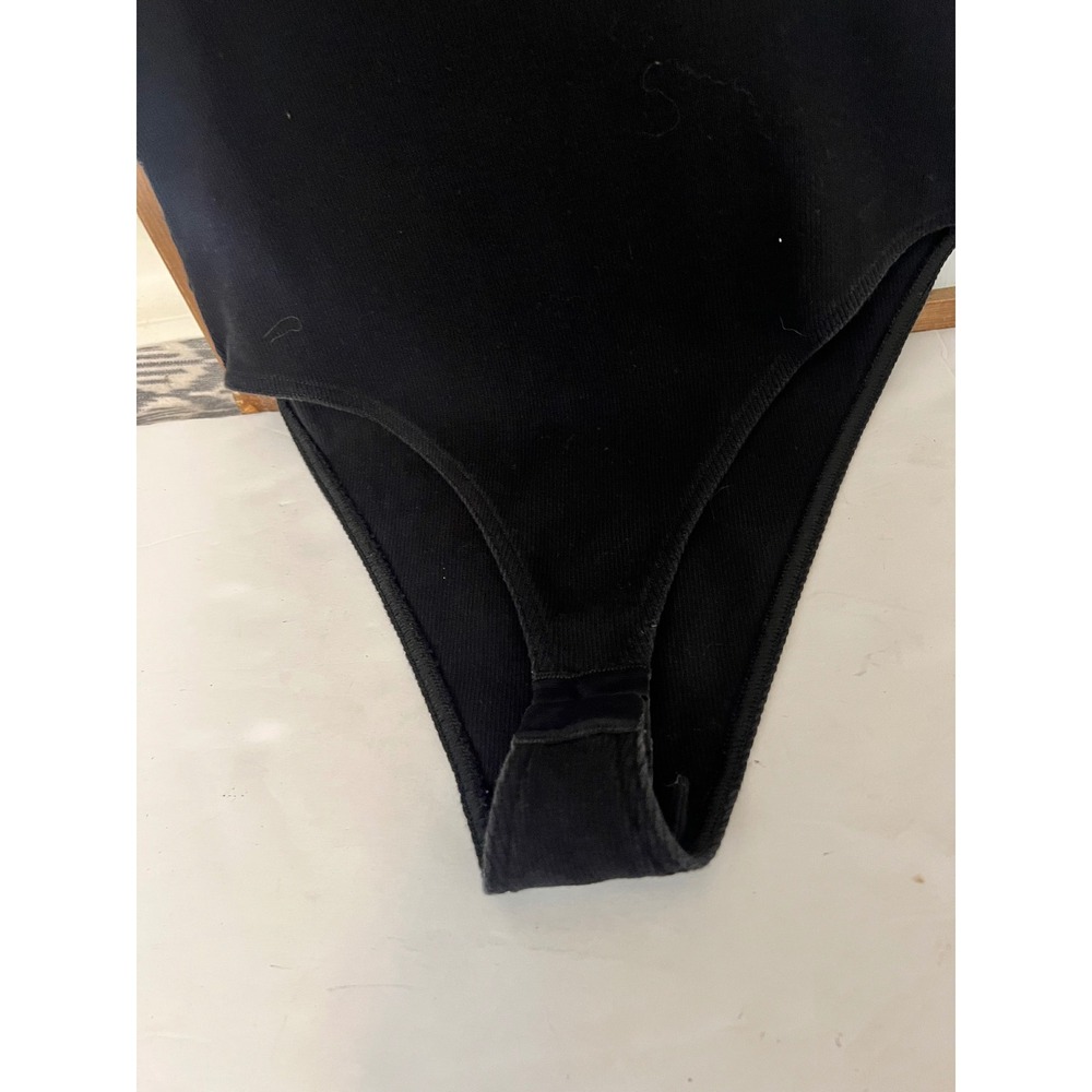 OFF WHITE Ribbed Black Tank Bodysuit Size Large LG 425 Label.     Ii - Picture 7 of 7
